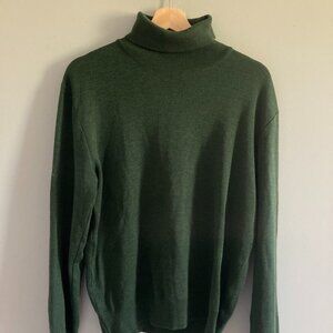 Vintage 90's German Knit Turtleneck Sweater Green